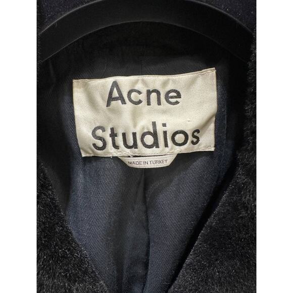 Acne Studios Shearling Leather Biker Jacket - Size 32 (XXS) - Picture 4 of 5